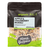 Honest to Goodness Muesli Apple and Cranberry Organic