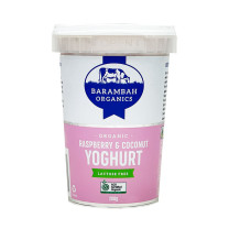 Barambah Organics Raspberry and Coconut Lactose Free Yoghurt