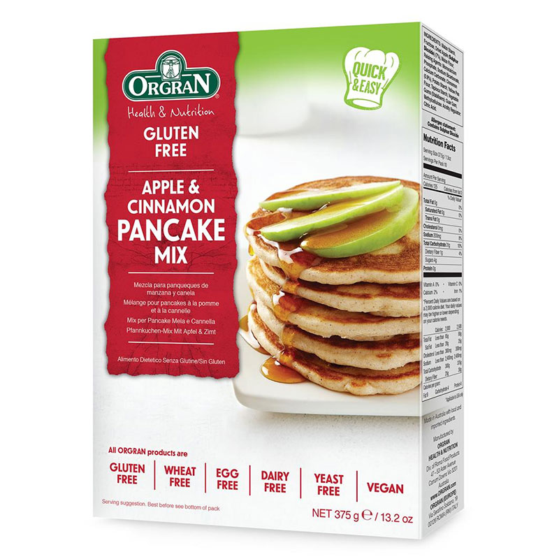 Orgran Gluten Free Apple and Cinnamon Pancake Mix
