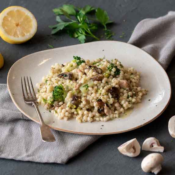 Food St Davide's Pearl Couscous with Chicken and Mushroom