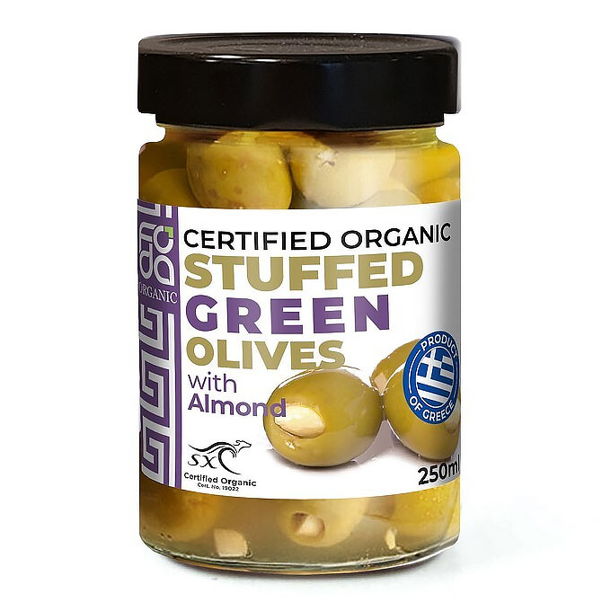 Foda Organic Green Olives Stuffed with Almonds