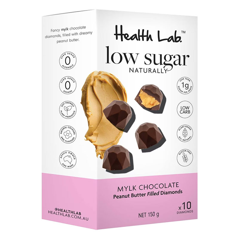 Health Lab Peanut Butter Mylk Choc Diamonds Low Sugar