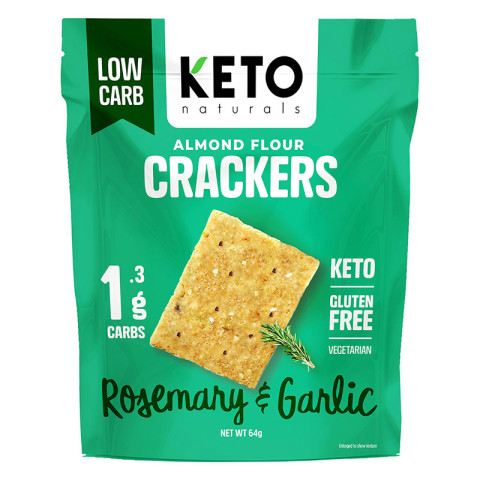 Keto Naturals Almond Flour Crackers Rosemary and Garlic