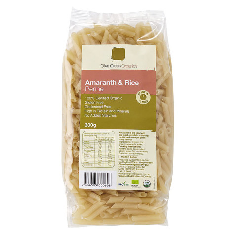 Olive Green Organics Pasta Amaranth and Rice Penne