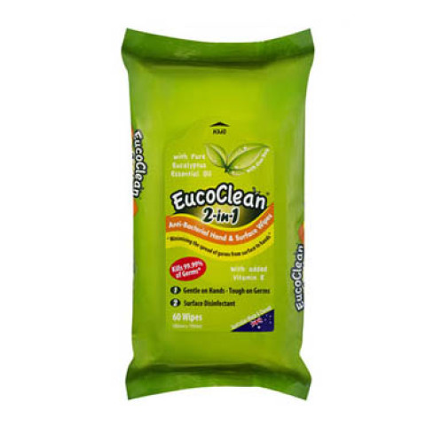 Eucoclean Antibacterial Wipes 2-in-1