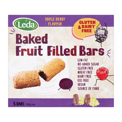 Leda Baked Fruit Filled Bars Triple Berry Multipack