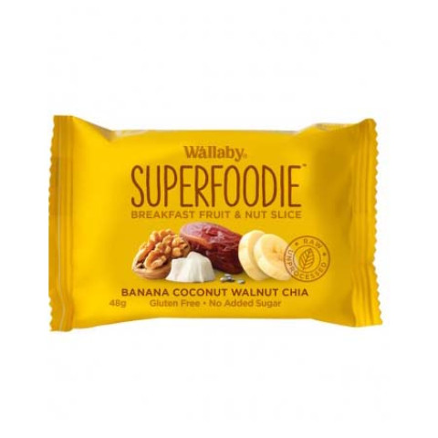 Wallaby Superfoodie Banana Coconut Walnut Chia Slice