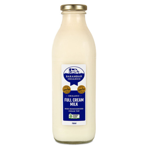 Barambah Milk Full Cream Unhomogenised Glass - Clearance