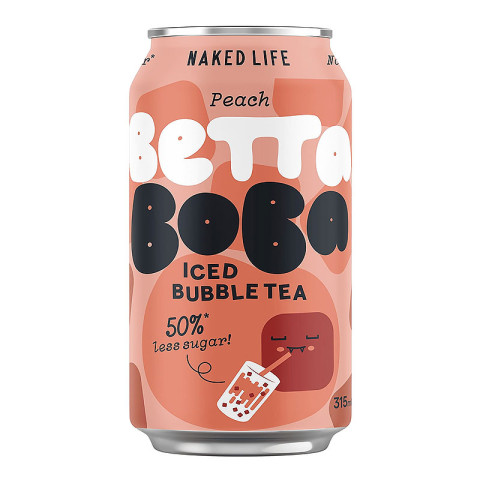 Naked Life Betta Boba Milk Bubble Tea Peach