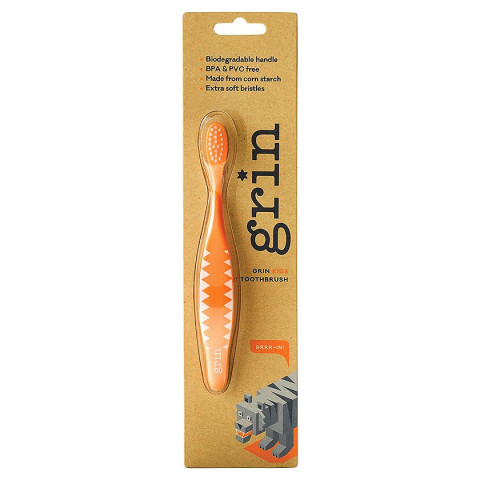 Grin Biodegradable Toothbrush - Kids Soft Orange