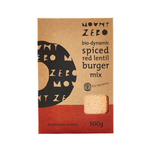 Mount Zero Biodynamic Spiced Red Lentil Burger Mix