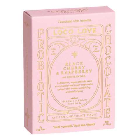 Loco Love Black Cherry and Raspberry Ganache Chocolate