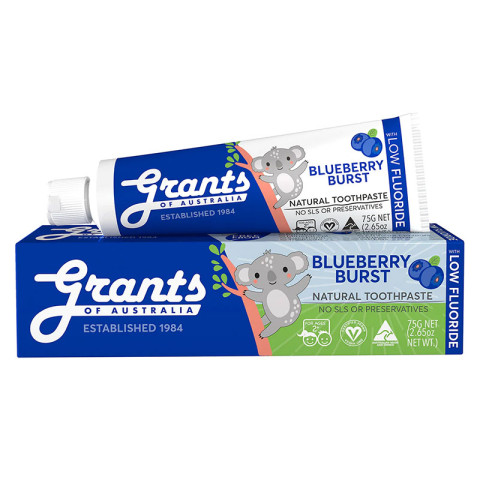 Grants Blueberry Burst Kids Toothpaste Fluoride Free