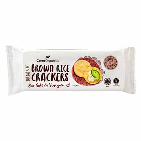 Ceres Organics Brown Rice Crackers Sea Salt and Vinegar