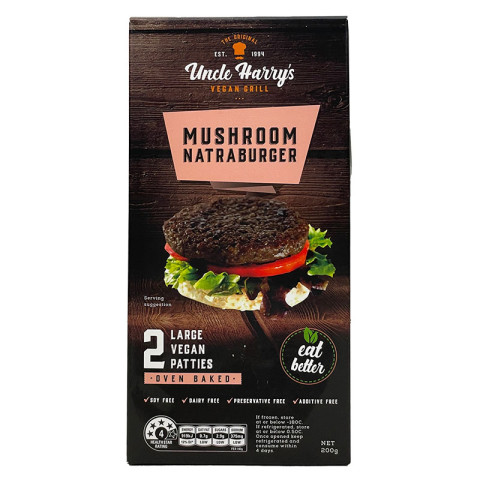 Uncle Harry's Vegan Natraburger - Mushroom