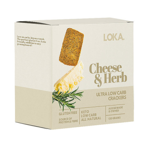 Loka Cheese and Herb Low Carb Crackers