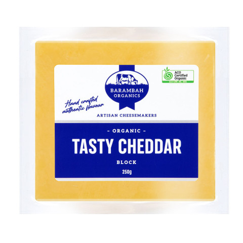Barambah Organics Clean and Green Hectares Cheddar Cheese Block