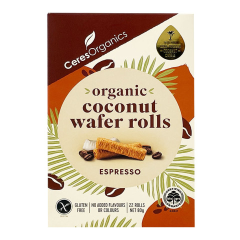 Ceres Organics Coconut Wafer Rolls Espresso