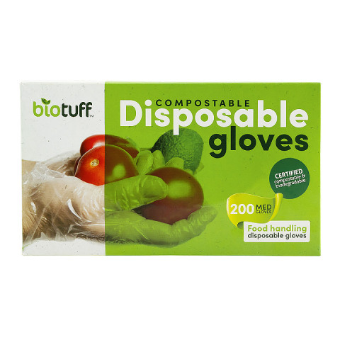 BioTuff Compostable Disposable Gloves Medium