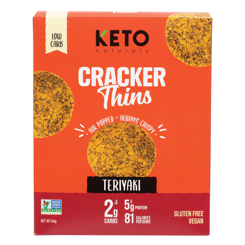 Keto Naturals Cracker Thins Teriyaki - Clearance