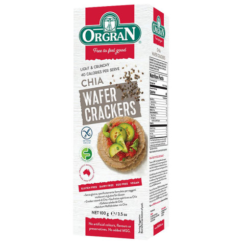 Orgran Gluten Free Crackers Chia Wafer