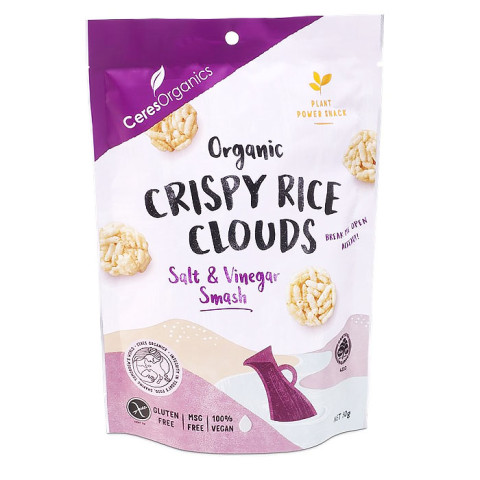 Ceres Organics Crispy Rice Clouds Salt and Vinegar Smash