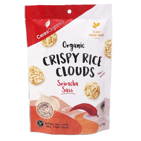 Ceres Organics Crispy Rice Clouds Sriracha Sass