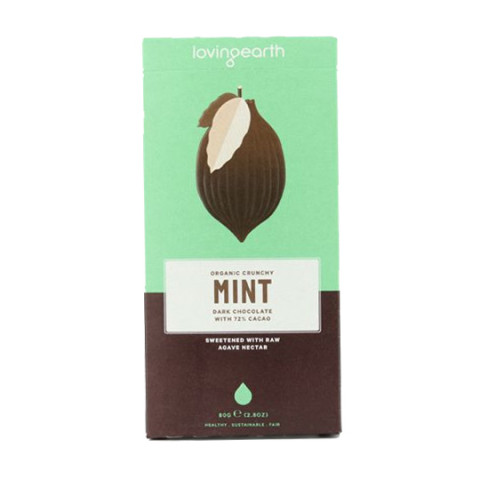 Loving Earth Crunchy Mint Dark Chocolate