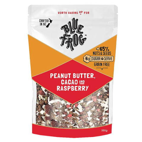 Blue Frog Crunchy Peanut Butter, Cacao and Raspberry Cereal - Clearance