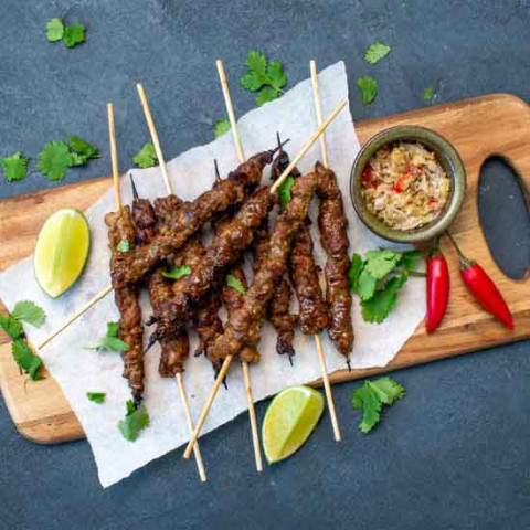 Food St Cynthia's Pork Skewers w/ Balinese Raw Sambal