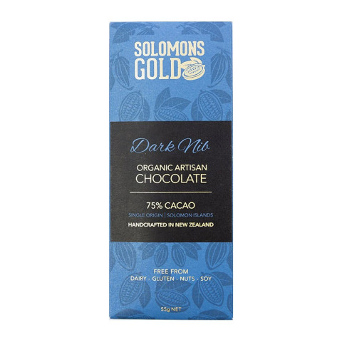 Solomons Gold Dark Choc Nib 75%