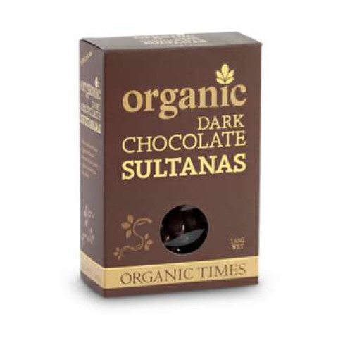 Organic Times Dark Chocolate Coated Sultanas