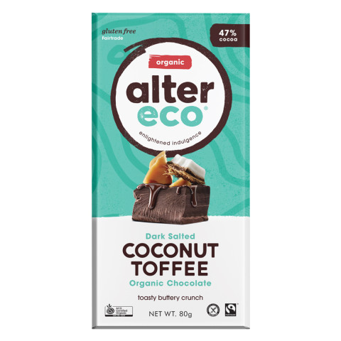 Alter Eco Dark Coconut Toffee Chocolate - Clearance