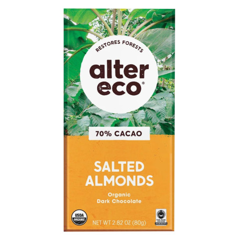 Alter Eco Dark Salted Almonds Chocolate