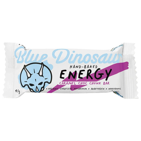 Blue Dinosaur Energy Bar Caramel Choc Chunk