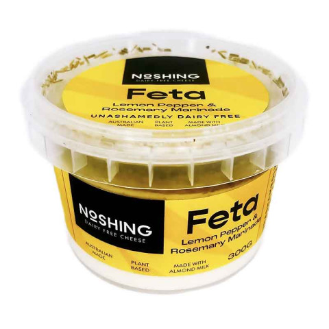 Noshing  Feta with Lemon and Rosemary Marinade Plant Based