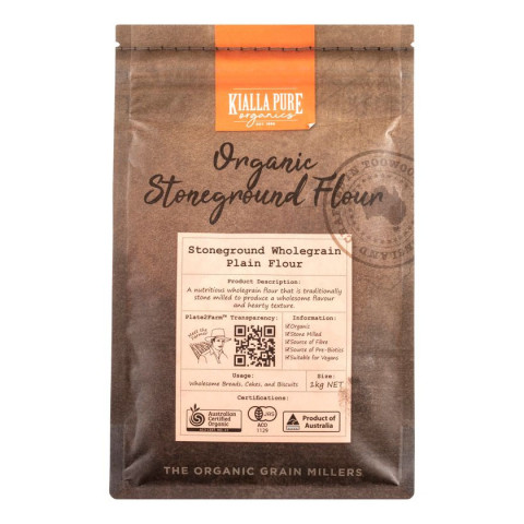 Kialla Organic Stoneground Wholegrain Plain Flour