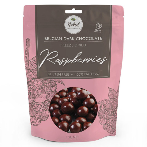 Naked Chocolate Co. Freeze Dried Raspberries Dark Chocolate