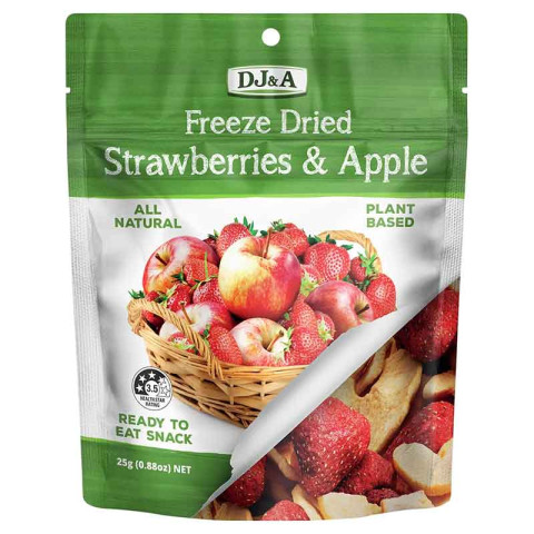DJ and A Freeze Dried Strawberries and Apple