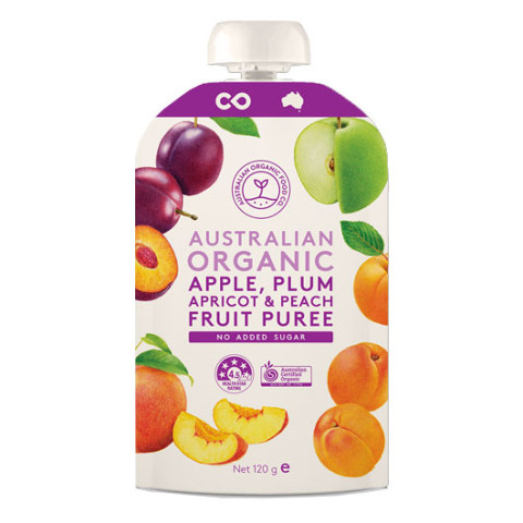 Australian Organic Food Co. Fruit Puree Apple, Plum, Apricot and Peach Bulk Buy