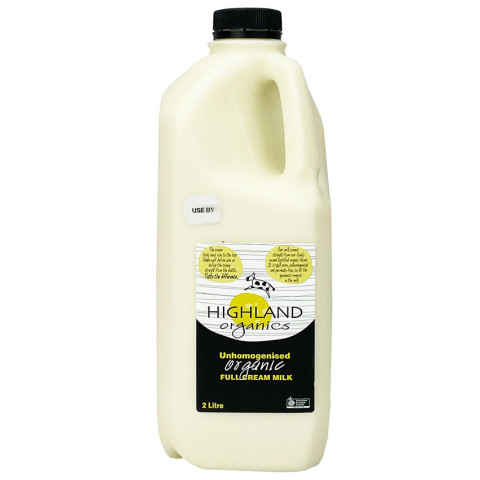 Highland Organic Full Cream Milk Unhomogenised - Clearance