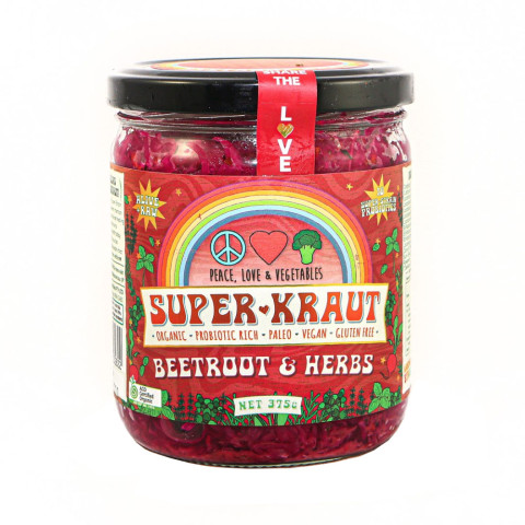 Peace Love and Vegetables Beetroot and  Herbs SuperKraut