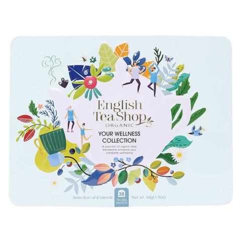 English Tea Shop Gift Pack Organic Wellness Collection Light Blue Tin