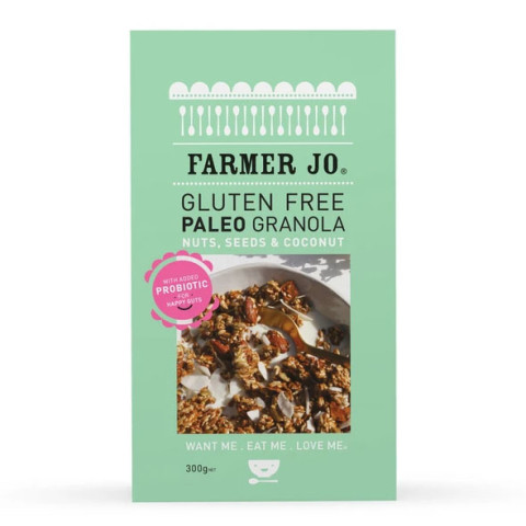 Farmer Jo Gluten Free Paleo Muesli Honey Baked Blend of Nuts, Seeds and Coconut