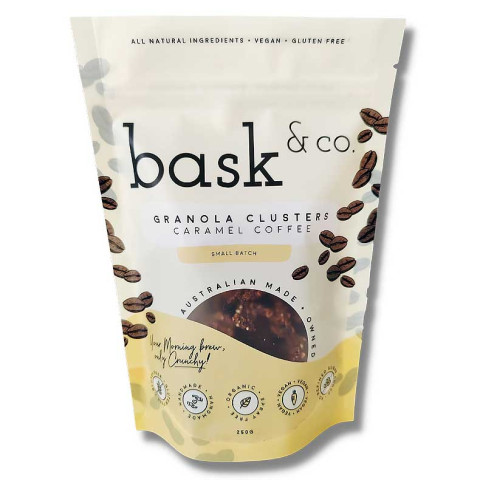 Bask and Co Gluten Free Granola Clusters Caramel Coffee