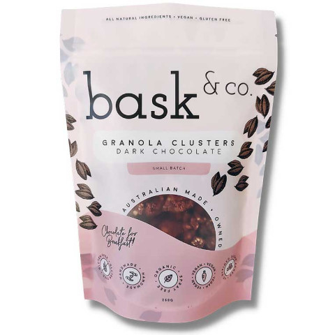 Bask and Co Gluten Free Granola Clusters Dark Chocolate