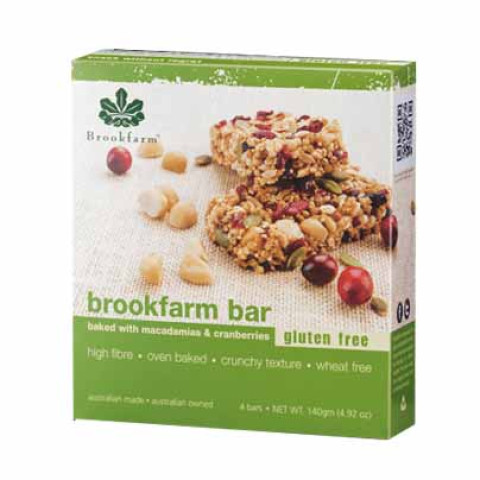 Brookfarm Gluten Free Macadamia and Cranberry Bars