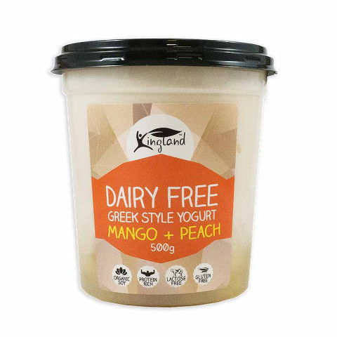 Kingland Dairy Free Greek Yoghurt Mango and Peach Vegan - Clearance