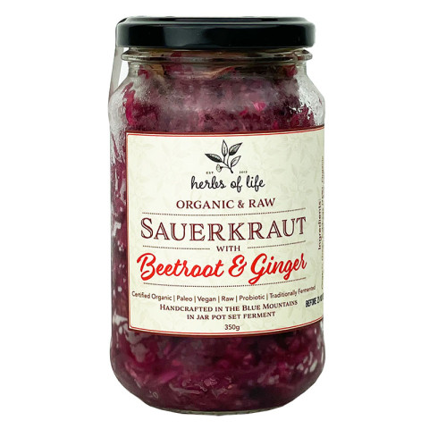 Herbs of Life Sauerkraut Beetroot and Ginger