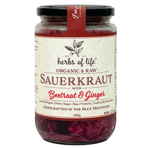 Herbs of Life Green Sauerkraut with Beetroot and Ginger